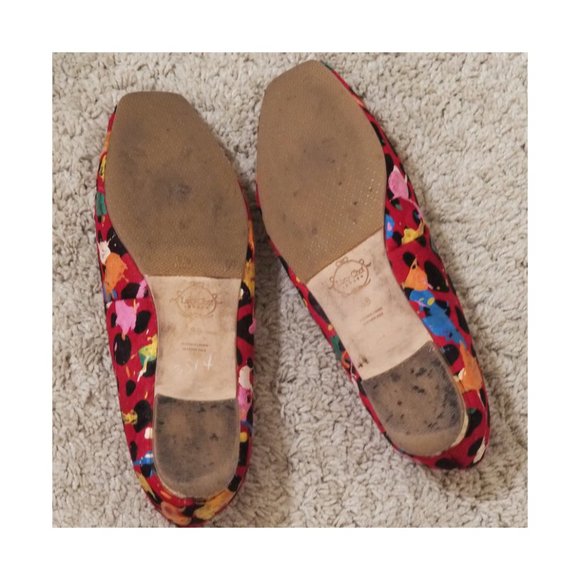 Lucy Choi Painted red leopard flats - size 8 - Picture 8 of 8